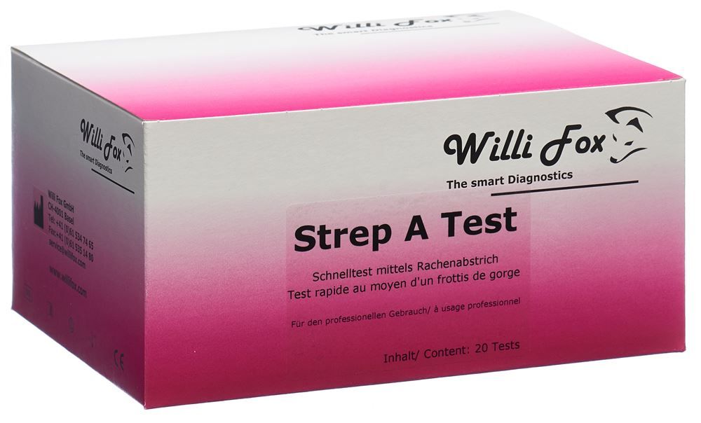 Test Willi Fox Strep A 20 pièces Test Willi Fox Strep A 20 pièces
