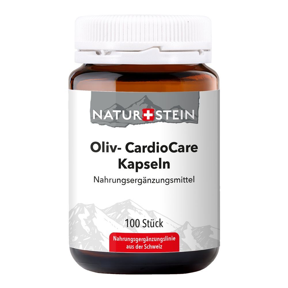 Pierre naturelle Oliv- CardioCare Capsules en verre 100 pièces Pierre naturelle Oliv- CardioCare Capsules en verre 100 pièces