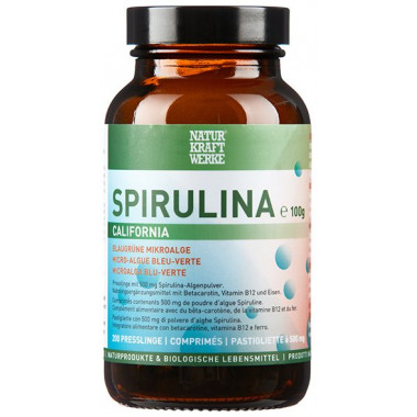 Comprimés de spiruline californienne NaturKraftWerke à 500mg 200 pièces Comprimés de spiruline californienne NaturKraftWerke à 500mg 200 pièces