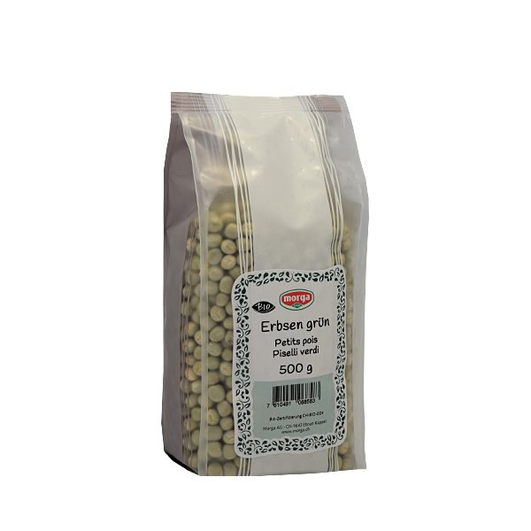 MORGA Petits pois verts bio Btl 500g MORGA Petits pois verts bio Btl 500g