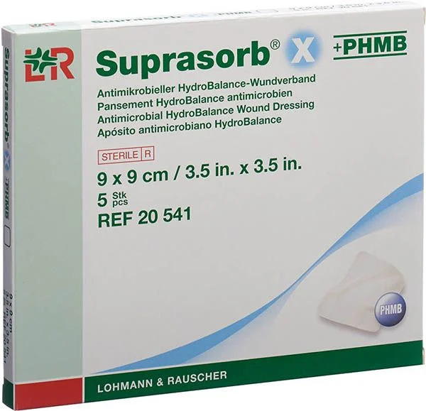 Suprasorb® X+PHMB HydroBal pansement pour plaies 9x9cm 5 pièces