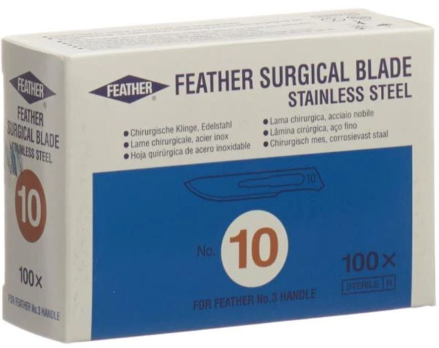 FEATHER Lames de scalpel ster no 10 100 pièces