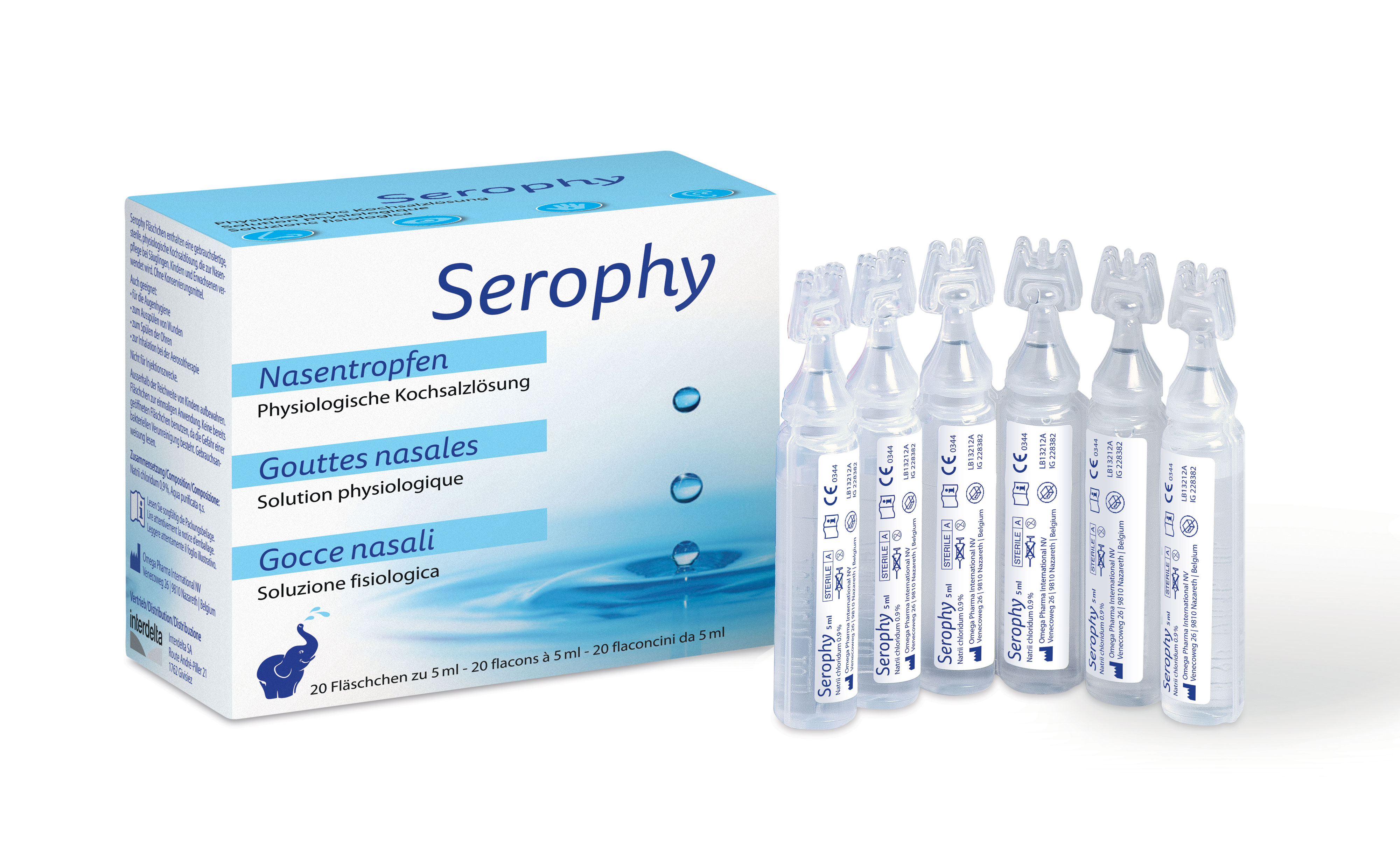 Solution physiologique Serophy 5ml 2 x 20 pièces