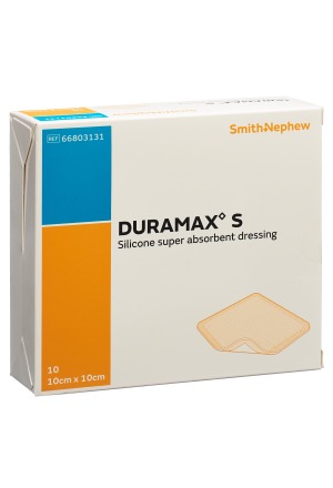 DURAMAX S Silicone Super Absorbeur 10x10cm 10 pièces DURAMAX S Silicone Super Absorbeur 10x10cm 10 pièces