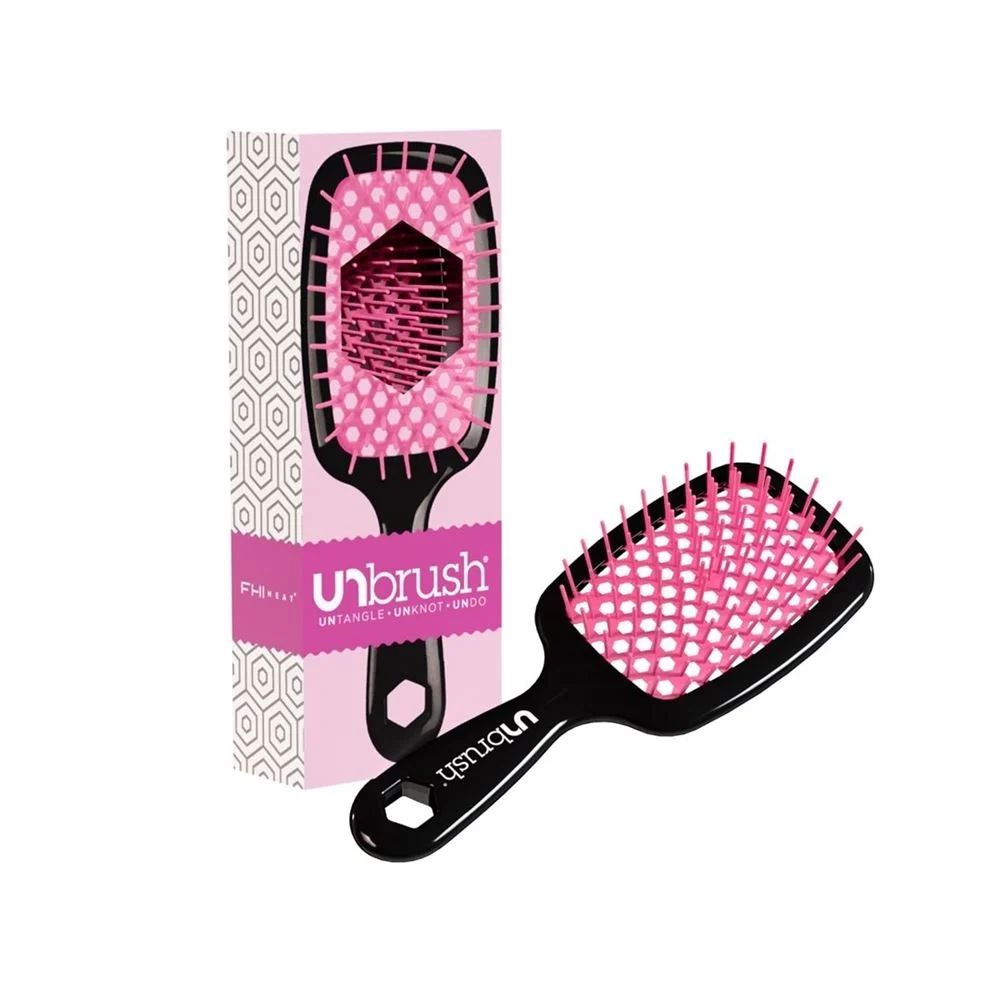 UNBRUSH Brosse à démêler manche noir Cherry Bloss