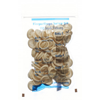 Junghans Doigtiers en latex roulé Gr2 non poudré et non stérile 100 pièces