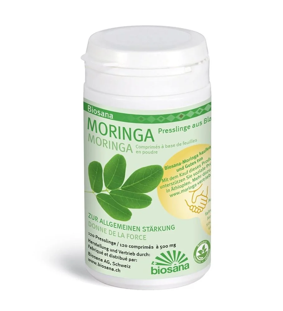 Biosana Poudre de feuilles de Moringa Comprimés spéciaux 120 pièces