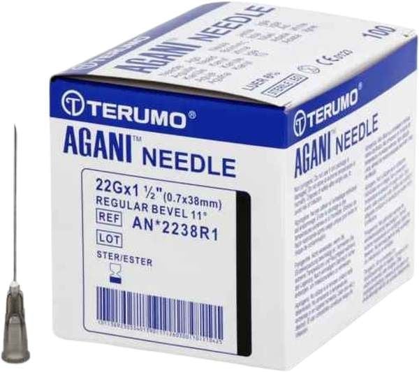 Terumo Agani jetable 22G 0.7x38mm noir 100 pièces Terumo Agani jetable 22G 0.7x38mm noir 100 pièces