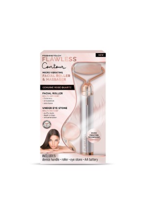 FLAWLESS Contour Roller visage m Quartz rose blanc