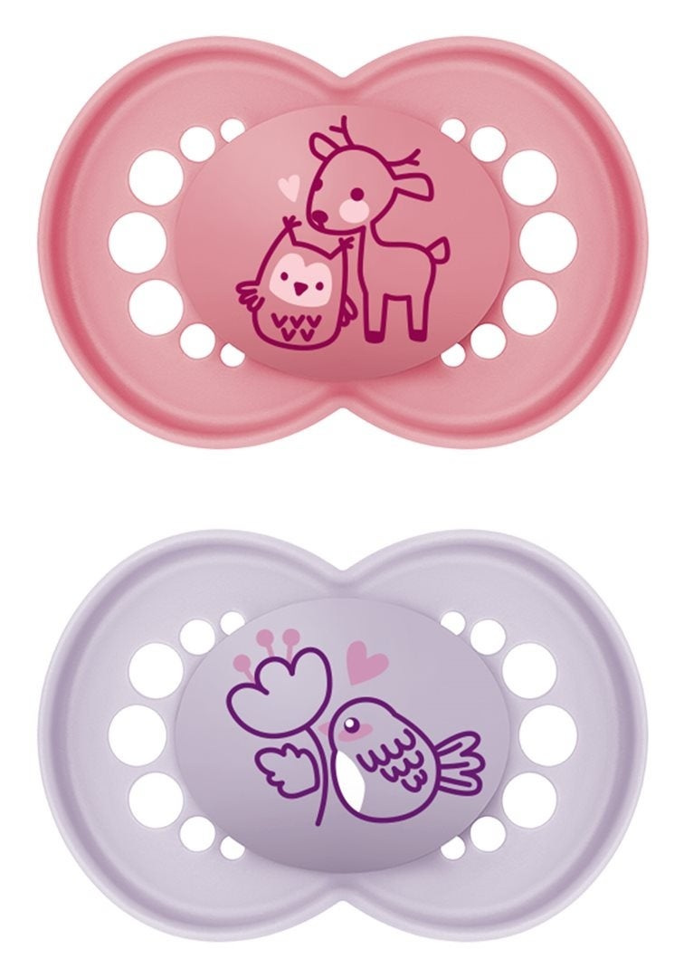 Sucette MAM Original 6-16 mois rose/pourpre 2 pièces