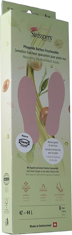 Swisspers Barefoot Semelles fraîcheur L 44 rosé 6 paires