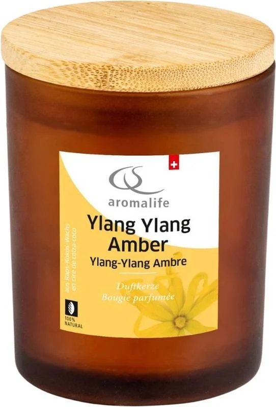 AROMALIFE Bougie parfumée en verre Ylang-Ylang Ambre