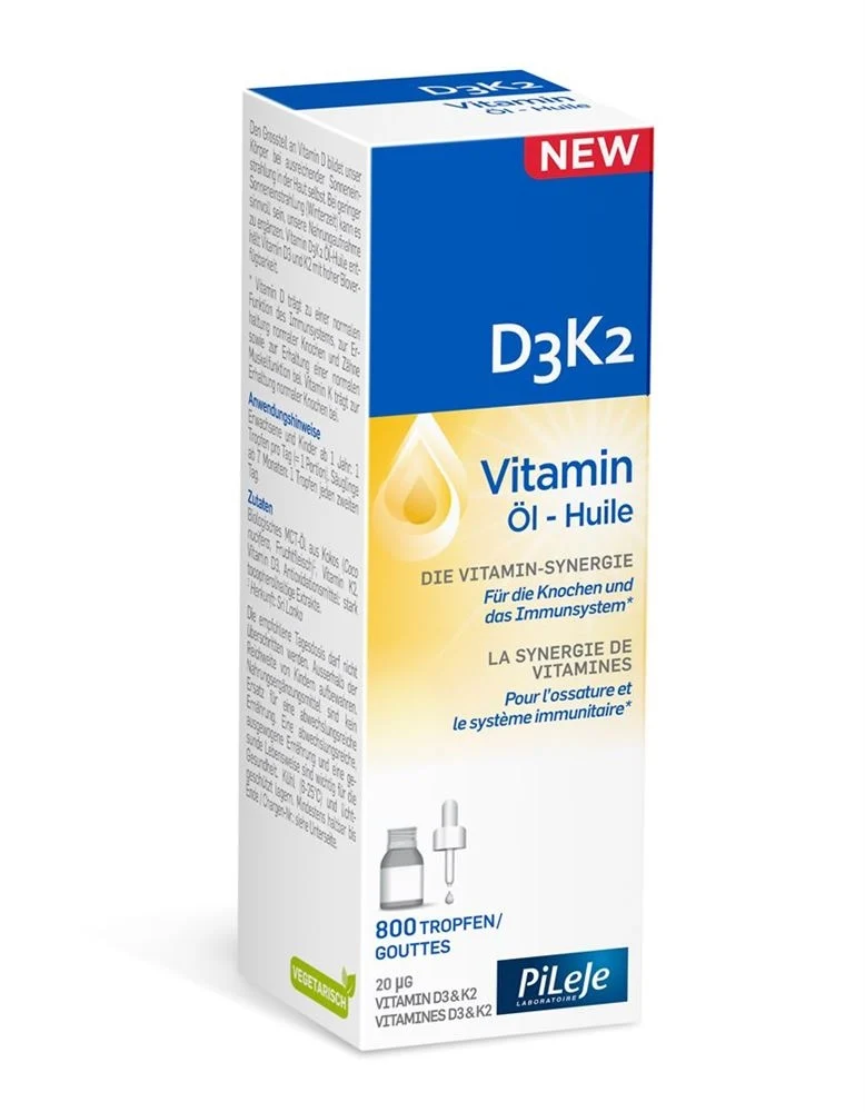 Huile vitaminée PiLeJe D3K2 Fl 20ml