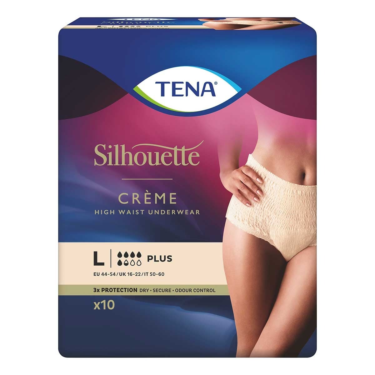 TENA Silhouette Plus L crème 10 pièces