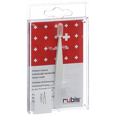 Pincette Rubis pointue blanche Inox