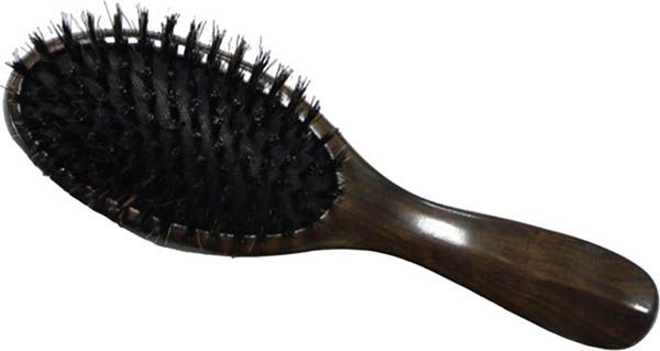 Brosse à cheveux HERBA huilée en daim/nylon ovale hêtre