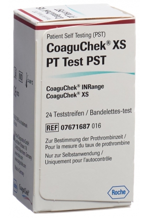 Coaguchek XS PT PST allemand/italien/néerlandais/français 24 pièces