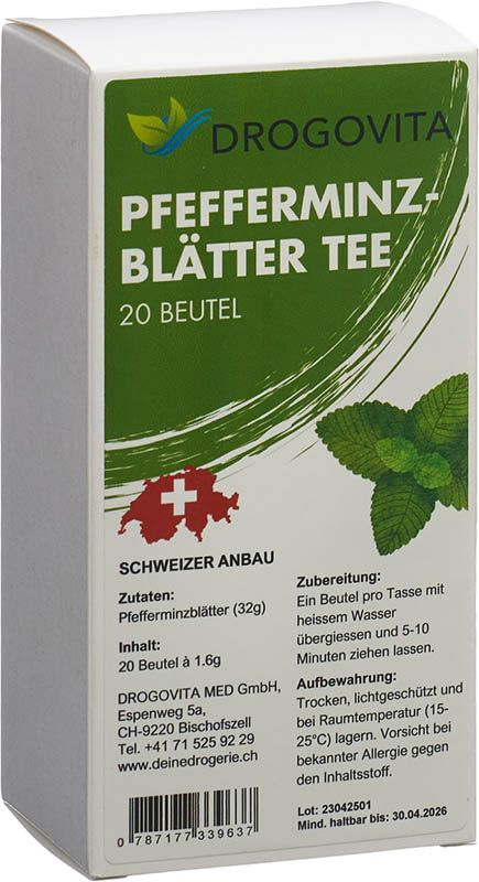 Drogovita Feuilles de menthe Btl 20 pièces Drogovita Feuilles de menthe Btl 20 pièces