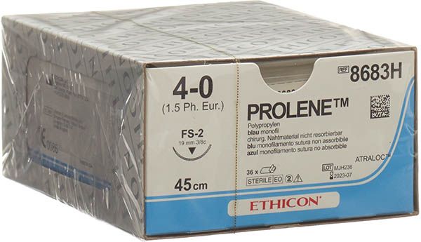 PROLENE 45cm bleu 4-0 FS-2S 36 pièces