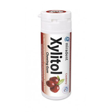 Miradent Xylitol Gomme à mâcher Cranberry 30 pièces Miradent Xylitol Gomme à mâcher Cranberry 30 pièces