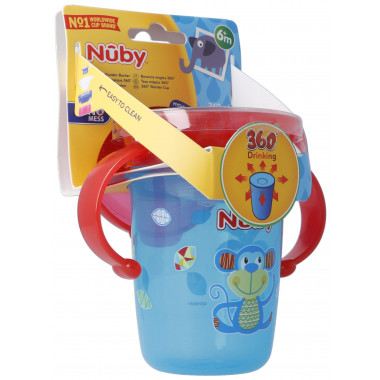 Tasse à boire Nuby 360° Wonder Cup 240ml avec poignées anti-fuite