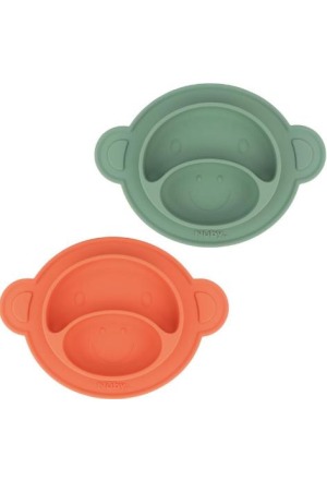 Assiette d'apprentissage en silicone Singe NUBY
