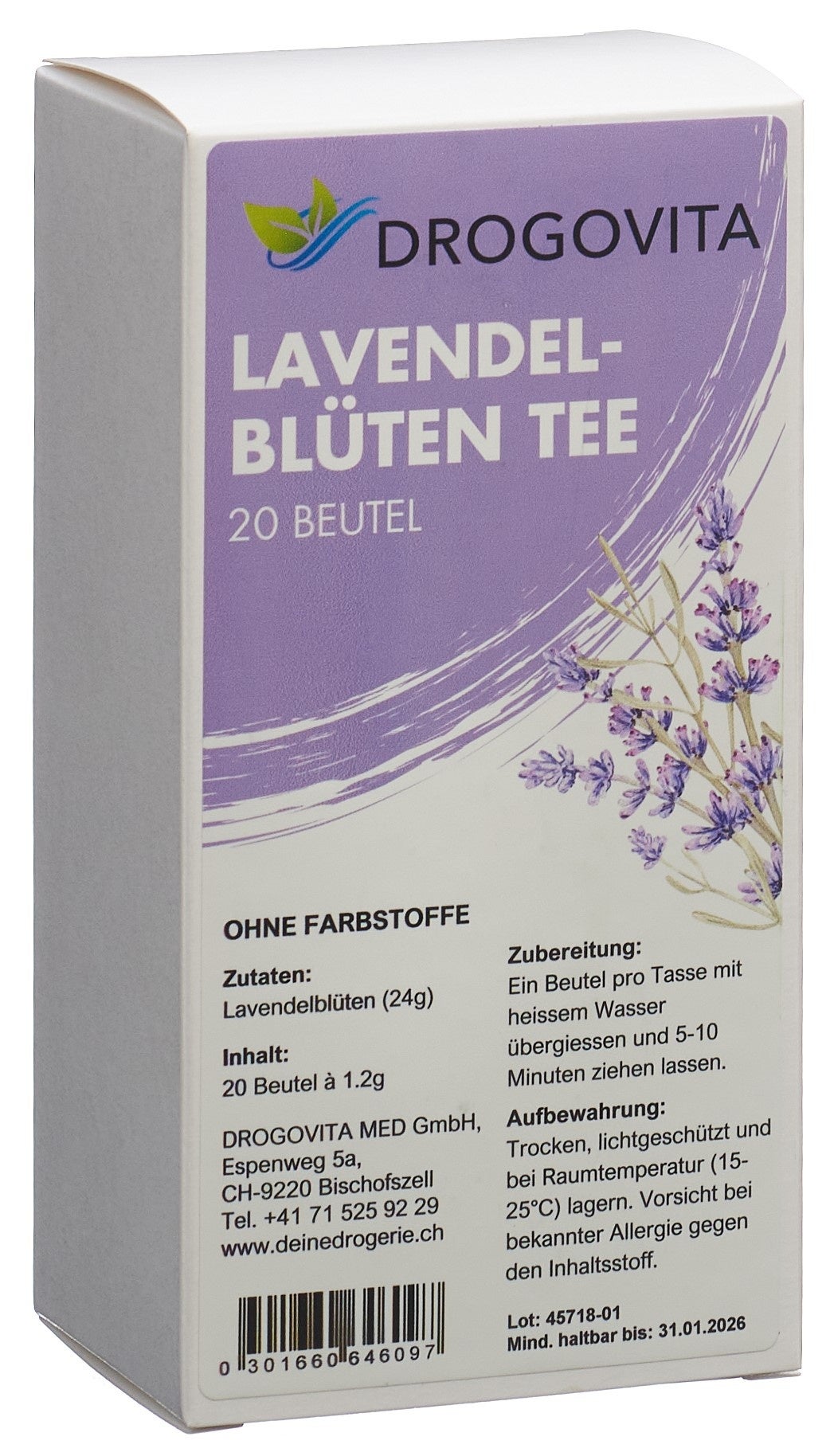 Tisane de lavande Drogovita Btl 20 pièces Tisane de lavande Drogovita Btl 20 pièces