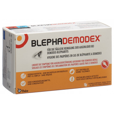 Lingettes nettoyantes Blephademodex® stériles en emballage individuel 30 pièces Lingettes nettoyantes Blephademodex® stériles en emballage individuel 30 pièces
