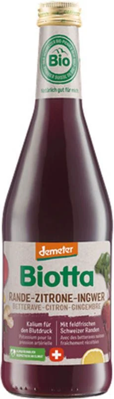 BIOTTA Bande au citron et au gingembre Demeter 6 bt 5dl