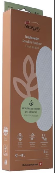 SWISSPERS Semelles fraîcheur L 44 blanc 8 paires