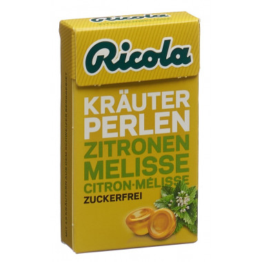 Ricola Perles d'herbes citronm Bonbon sans sucre boîte 25g
