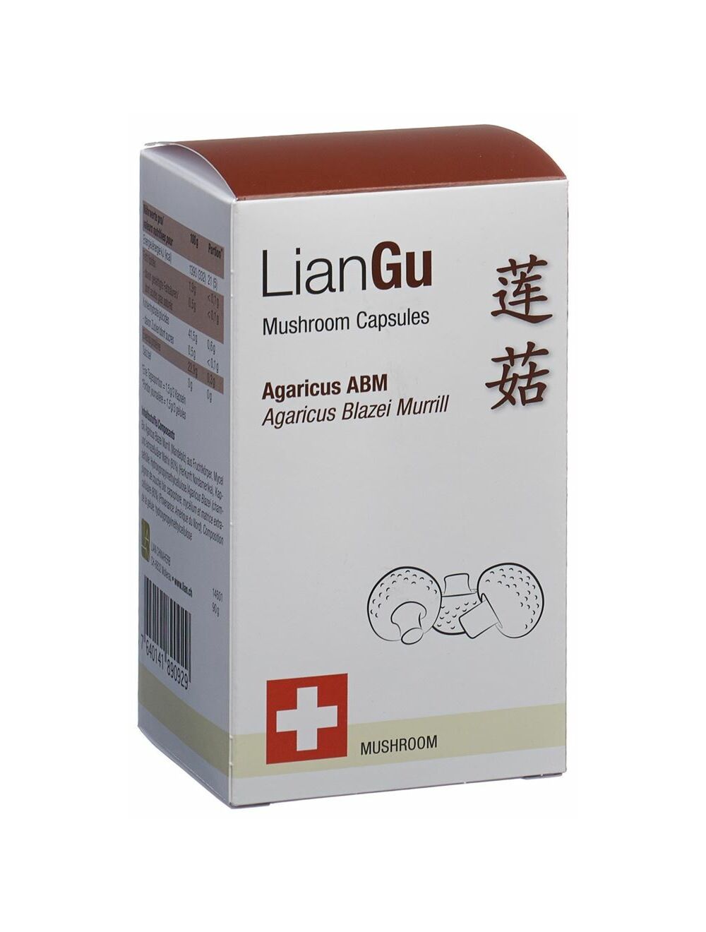 LianGu Agaricus ABM Mushrooms en gélules 180 pièces