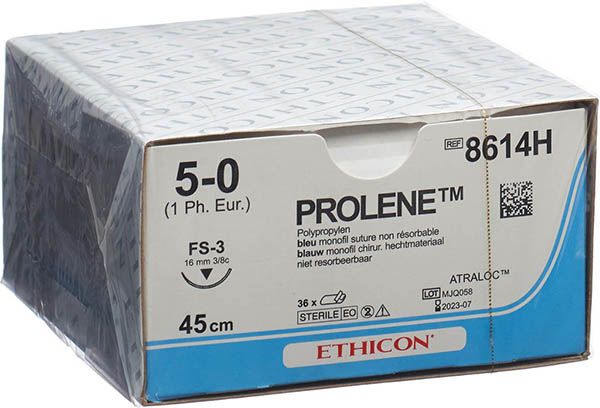 PROLENE 45cm bleu 5-0 FS-3 36 pièces