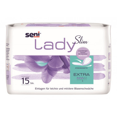 Seni Lady Slim Extra protection anatomique respirante 14x29.5cm 4 gouttes 15 pièces Seni Lady Slim Extra protection anatomique respirante 14x29.5cm 4 gouttes 15 pièces
