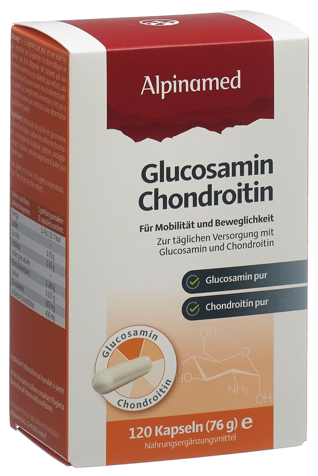 ALPINAMED Gélules de glucosamine et de chondroïtine, 120 gélules ALPINAMED Gélules de glucosamine et de chondroïtine, 120 gélules