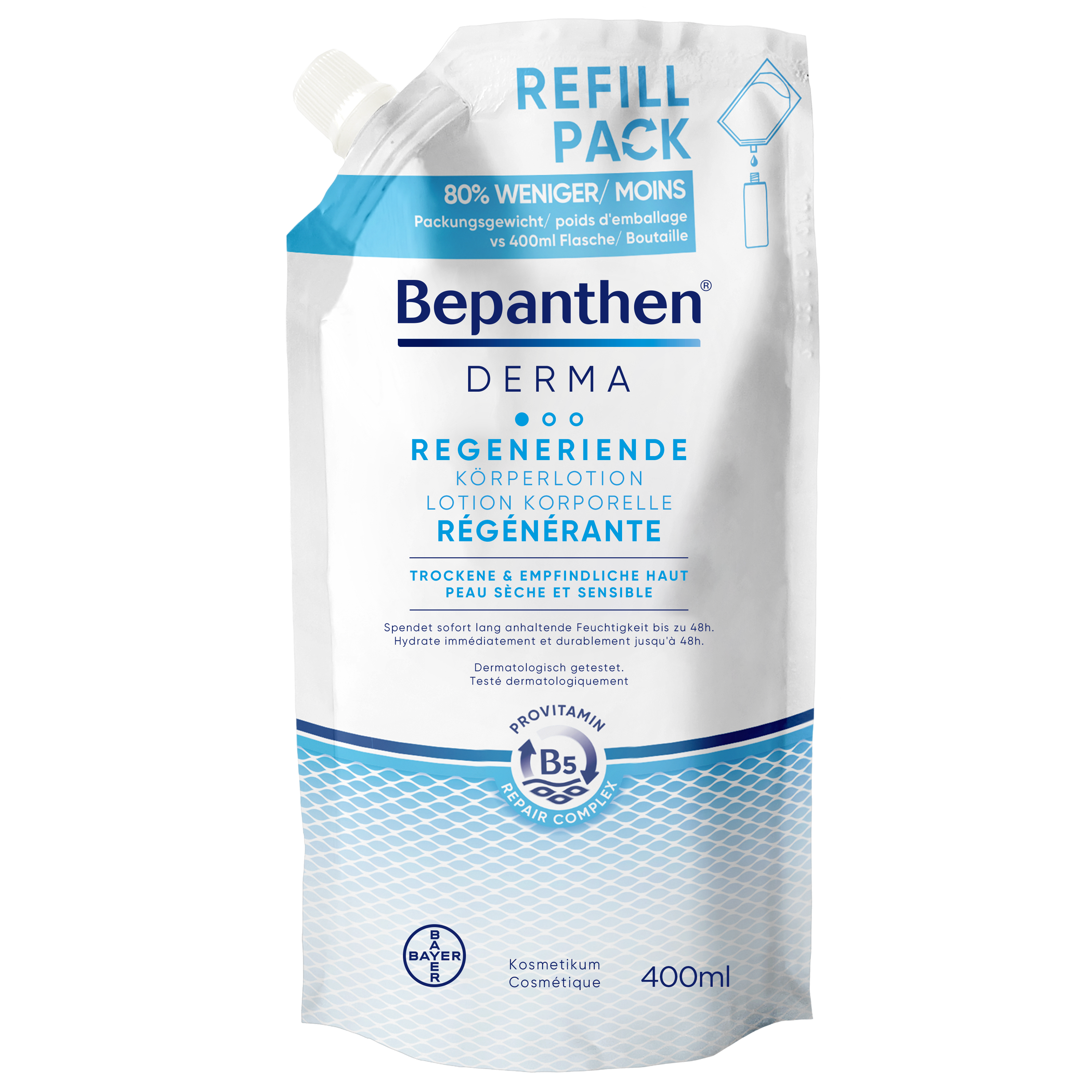 Bepanthen® DERMA Lotion Régénérante pour le Corps Sachet Recharge 400ml