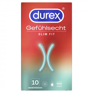 Préservatif Durex Gefühlsecht Slim fit 10 pièces Préservatif Durex Gefühlsecht Slim fit 10 pièces