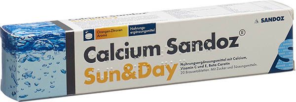 Calcium-Sandoz® Sun & Day comprimés effervescents 20 pièces Calcium-Sandoz® Sun & Day comprimés effervescents 20 pièces