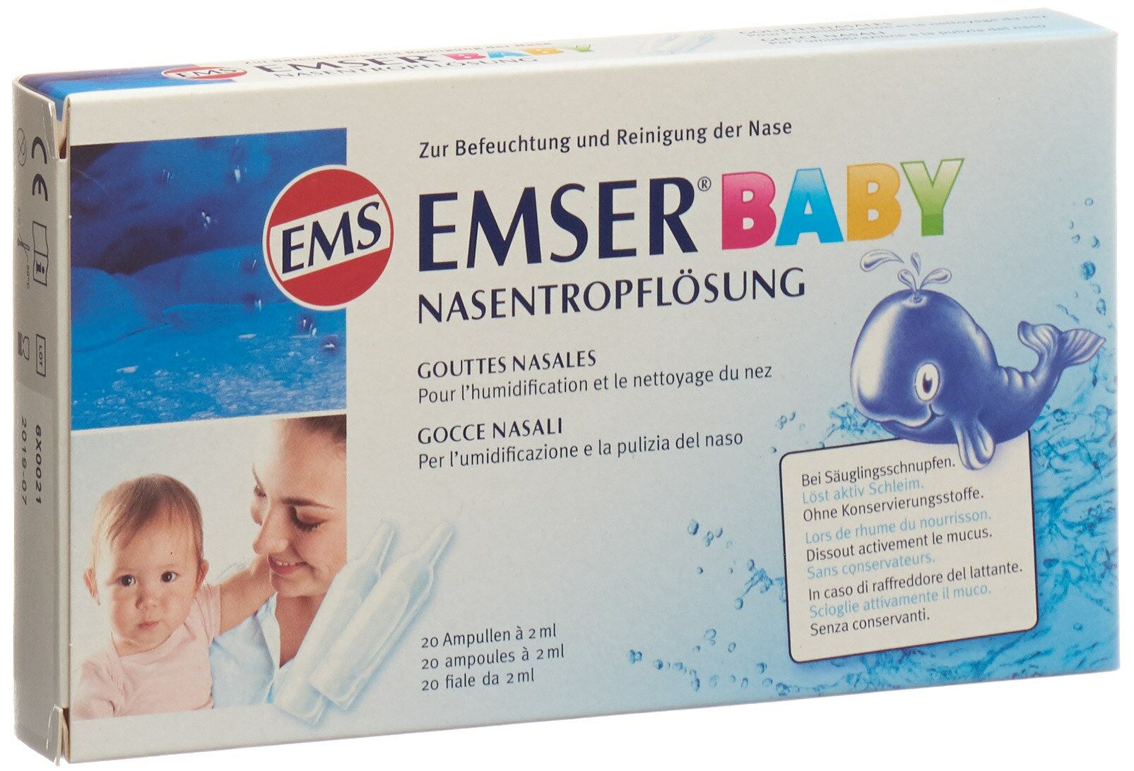 Emser Baby solution nasale en gouttes 20 ampoules 2 ml