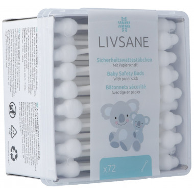 Livsane Coton-tiges de sécurité 72 pièces Livsane Coton-tiges de sécurité 72 pièces