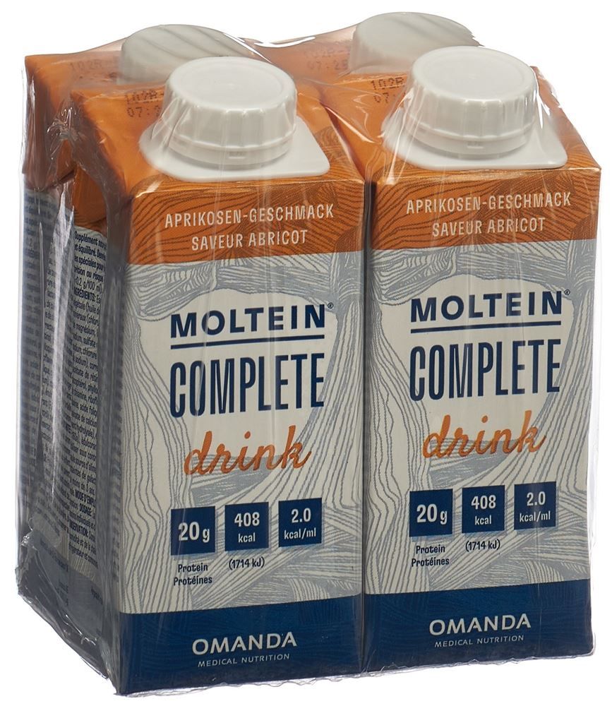 MOLTEIN Complete Drink Abricot 4 Tetra 200ml MOLTEIN Complete Drink Abricot 4 Tetra 200ml