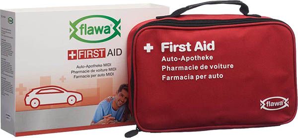 Sac Midi pour pharmacie de voiture FLAWA rouge Sac Midi pour pharmacie de voiture FLAWA rouge