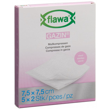 Flawa Gazin compresses de gaze 7.5x7.5cm stérile 5 x 2 pièces