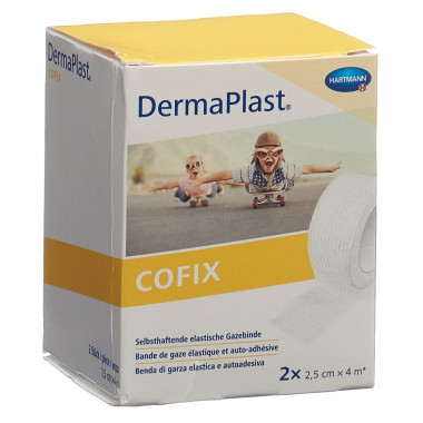 DermaPlast CoFix 2.5cmx4m blanc 2 pièces DermaPlast CoFix 2.5cmx4m blanc 2 pièces