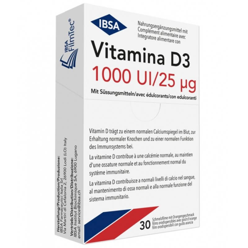 Vitamina D3 film à fondre 1000 I.U. 30 pièces