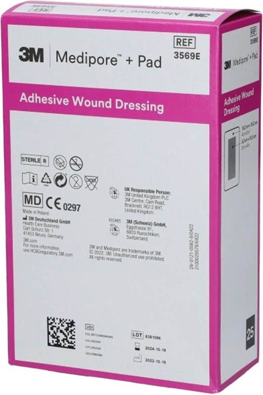 3M Medipore+Pad 10x15cm coussinet pour plaie 5x10.5cm 25 pièces 3M Medipore+Pad 10x15cm coussinet pour plaie 5x10.5cm 25 pièces