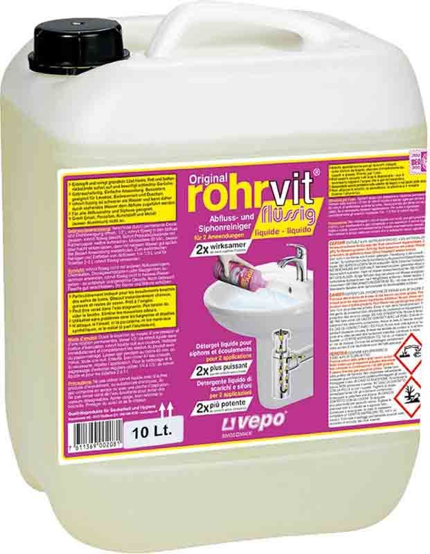 Rohrvit nettoyant d'écoulement liquide prêt à l'emploi 10lt Rohrvit nettoyant d'écoulement liquide prêt à l'emploi 10lt