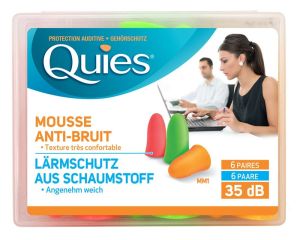 Quies anti-bruit en mousse NEON 12 pièces Quies anti-bruit en mousse NEON 12 pièces