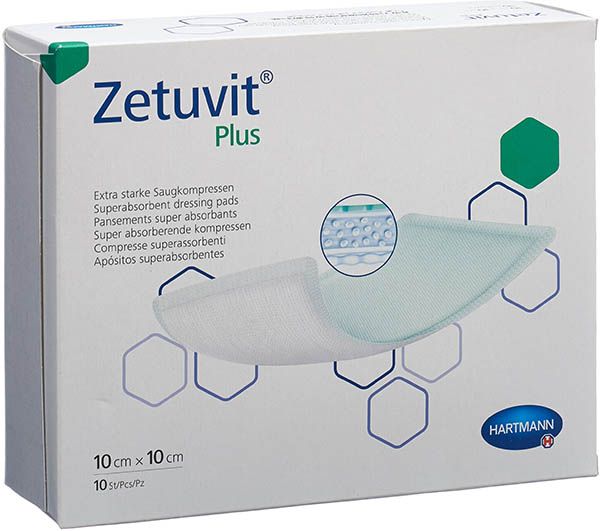 Zetuvit Plus pansement absorbant 10x10cm 10 pièces