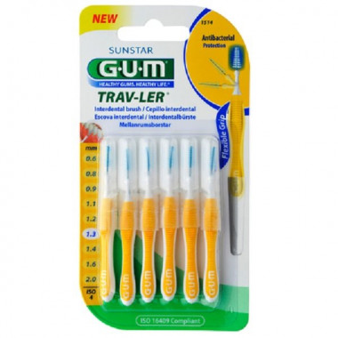GUM Trav-Ler 1.3mm ISO 4 conic jaune 6 pièces